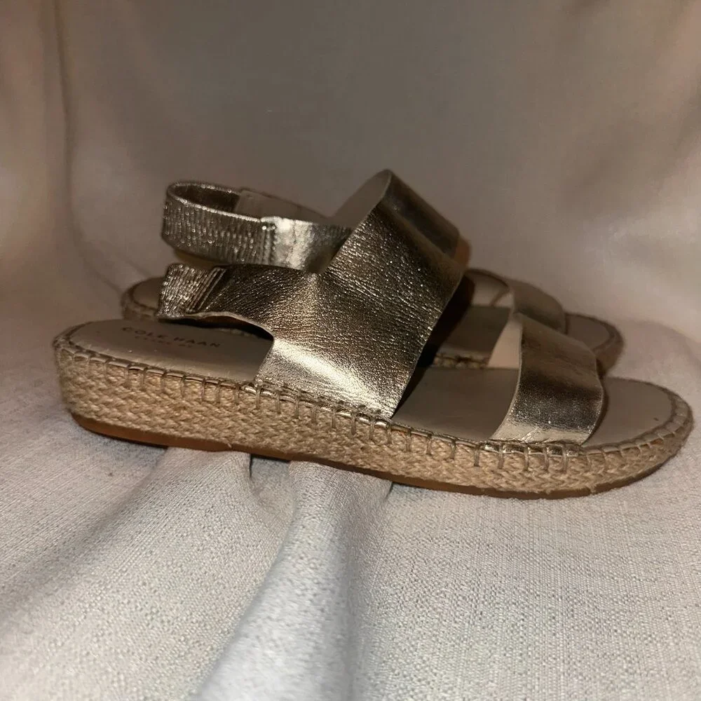 Cole Haan Metallic Gold Espadrille Sandals